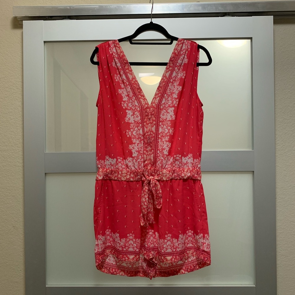 Pink v-neck BCBG romper